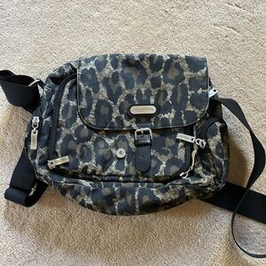 Baggalini camouflage  Leopard Print Travel Bag with Adjustable Strap